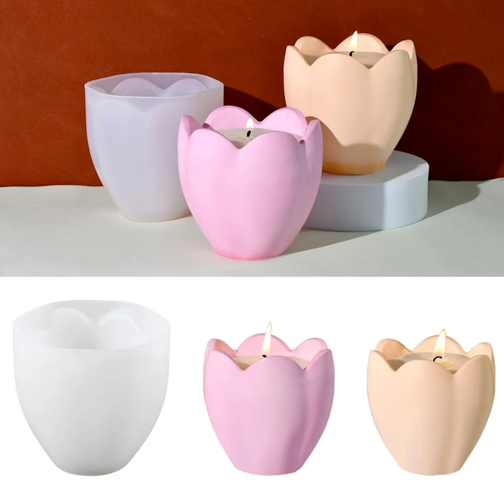 Kraft Box Candle - Bougeoir tulipe avec moules en silicone,