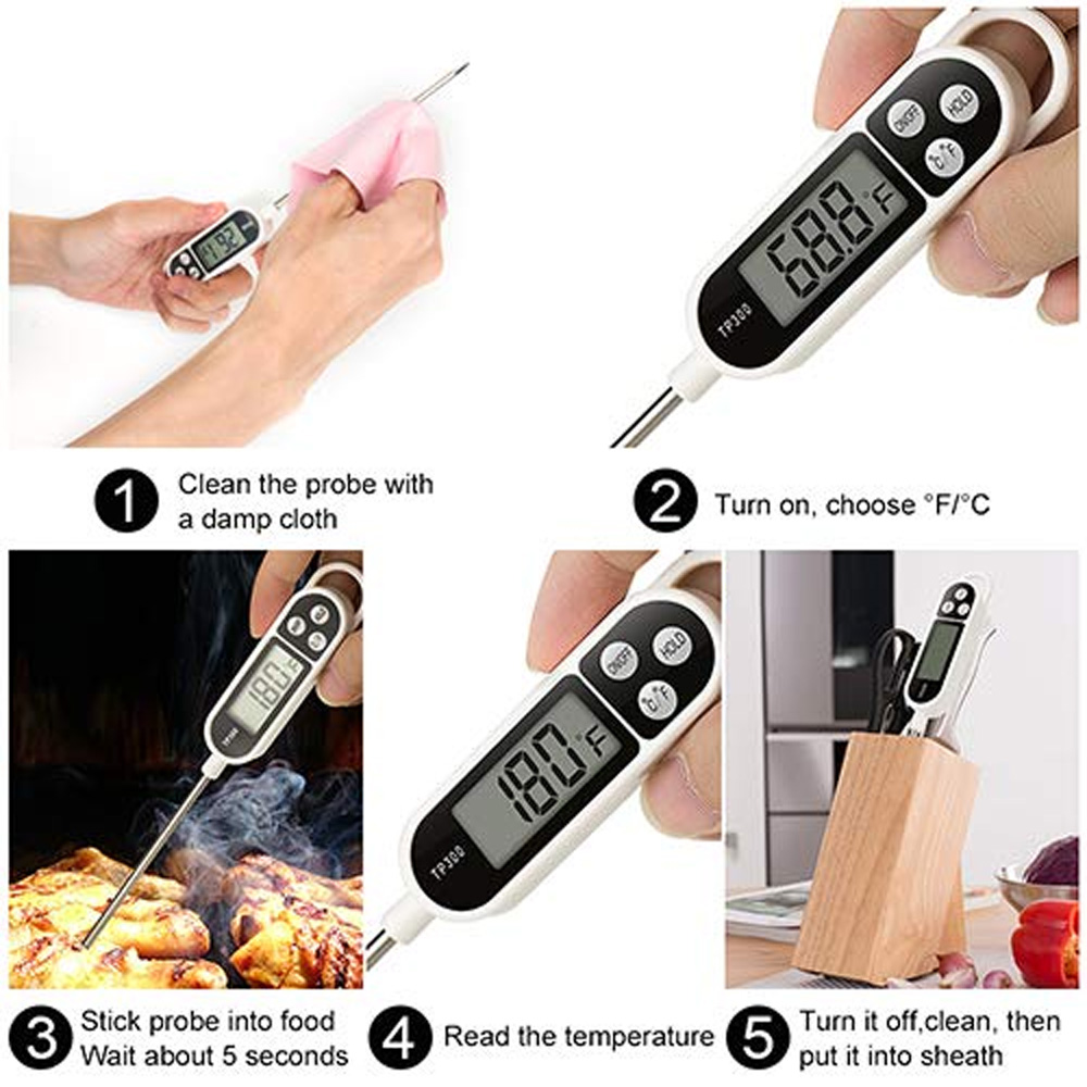 Thermometer Candy Candle - Thermomètre numérique pour viande et aliments,