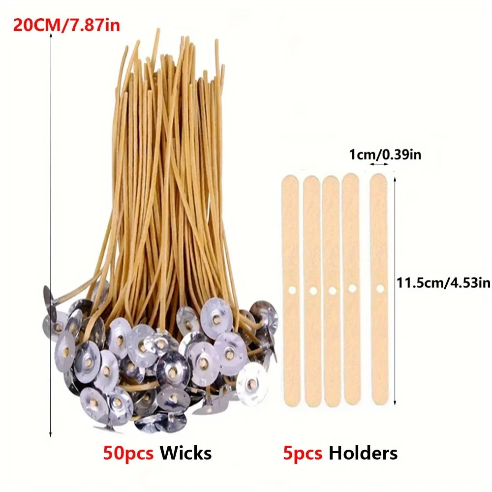 Mèches de bougie 50 pièces 8 p - Candle Making Kit Beeswax avis et prix