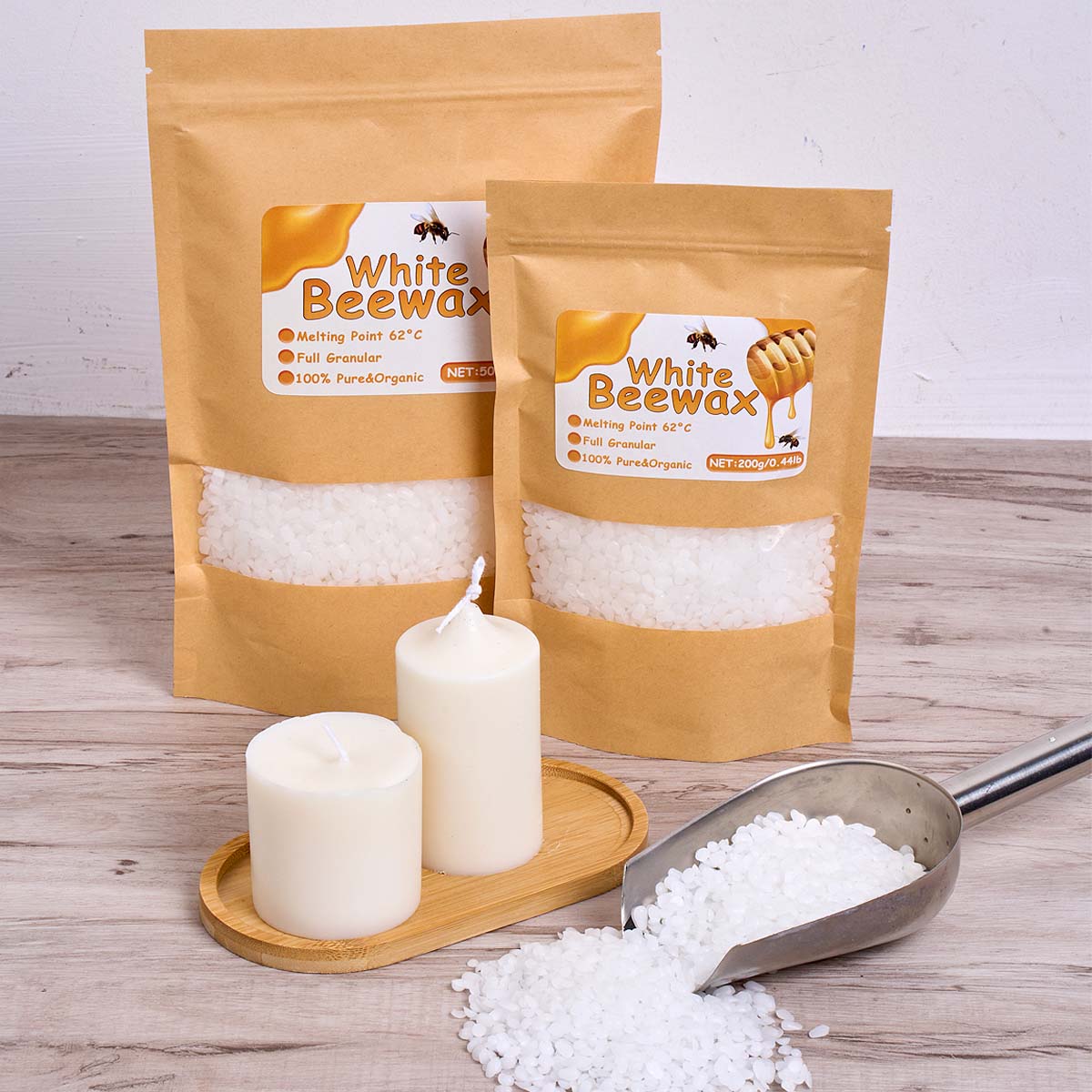 Cire d'abeille blanche 1000g,  - Candle Making Kit For Beginners avis et prix